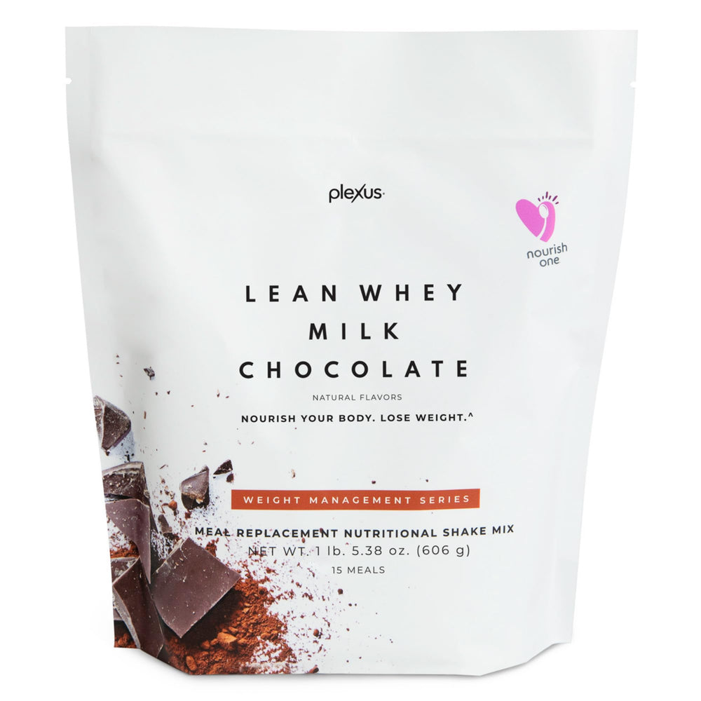 Plexus Lean Whey Chocolate bottle with scoop