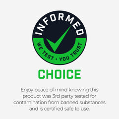 Informed Choice certified logo on packaging