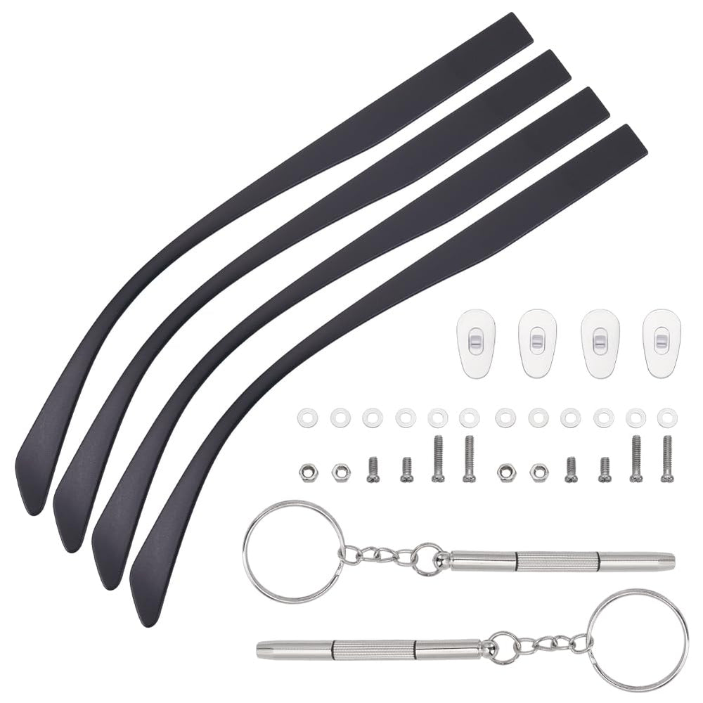 PLIGREAT glasses arm repair kit components laid out