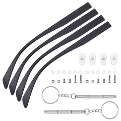 PLIGREAT glasses arm repair kit components laid out
