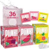 Plink fizzy electrolyte tablets tube front view for easy daily hydration.