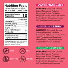 Plink Pomegranate Berry tablet close-up with fizz for refreshing hydration