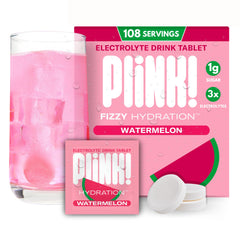 Plink Watermelon electrolyte tablets bottle supports easy daily hydration.