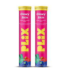 PLIX Glowy Skin bottle with Strawberry flavor packaging
