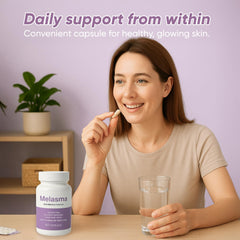 Natural ingredients highlighted for skin wellness in PlocoXe Melanina capsules