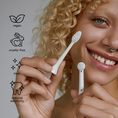 Plus Ultra 3-pack replacement heads – side view showing compatibility with Oral-B