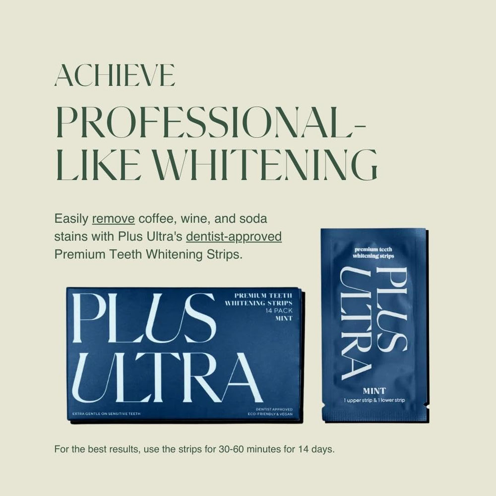 Close-up of whitening strips ready to apply