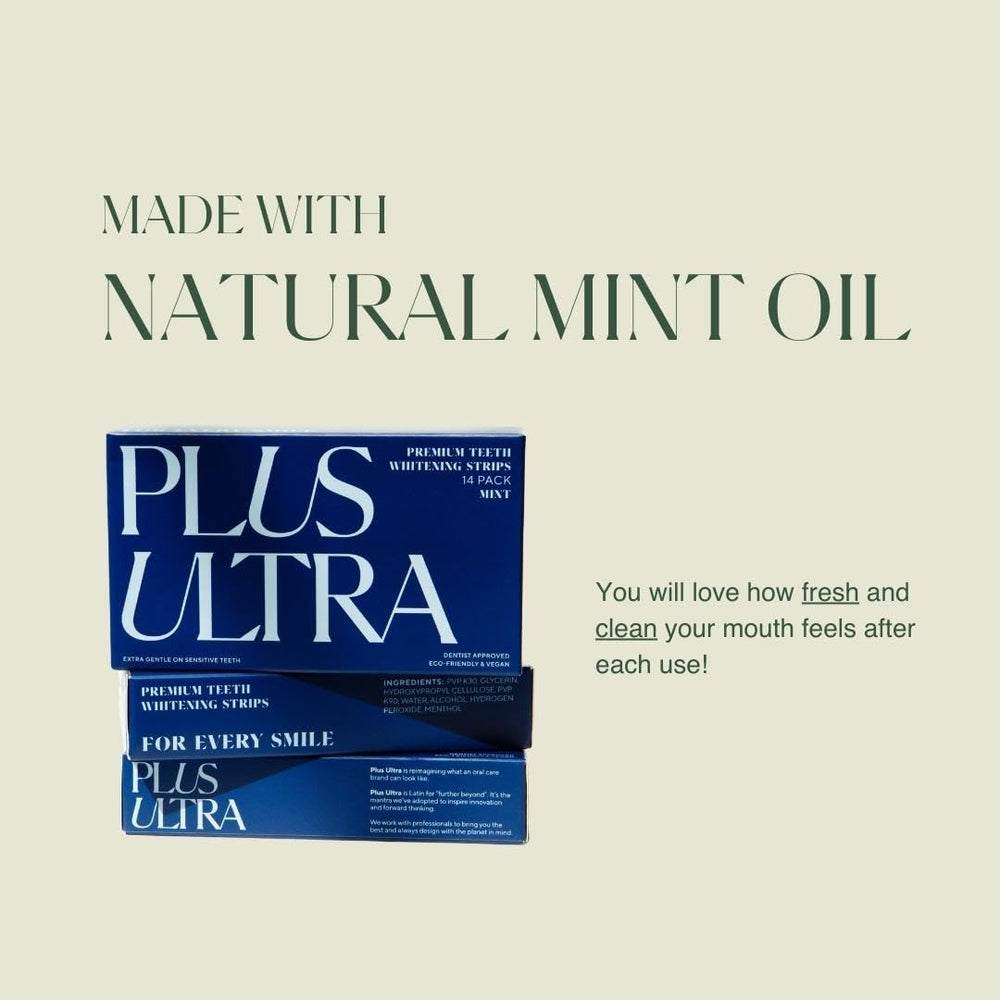 Open blister pack of Plus Ultra whitening strips