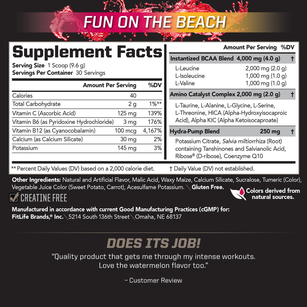 PMD BCAA Stim-Free label and branding