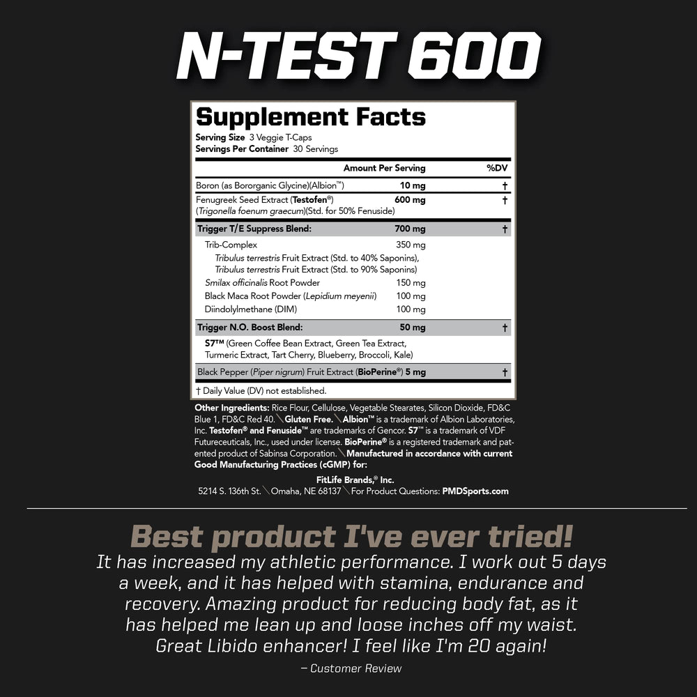 PMD N-Test 600 Advanced capsules ready for gym workouts