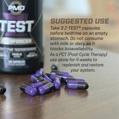 PMD Sports Z-Test packaging showcase for nightly use.
