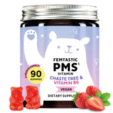 PMS support gummy bottle with 90 vegan gummies