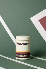 Podium Nutrition closeup of blue-raspberry texture highlighting flavor appeal