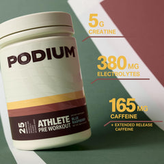 Podium Nutrition energy from natural caffeine with L-theanine for focused, smooth workouts