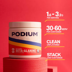 Podium Nutrition Solos beta-alanine bottle side showing serving size