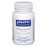 Front view of Pure Encapsulations Policosanol 20 mg bottle