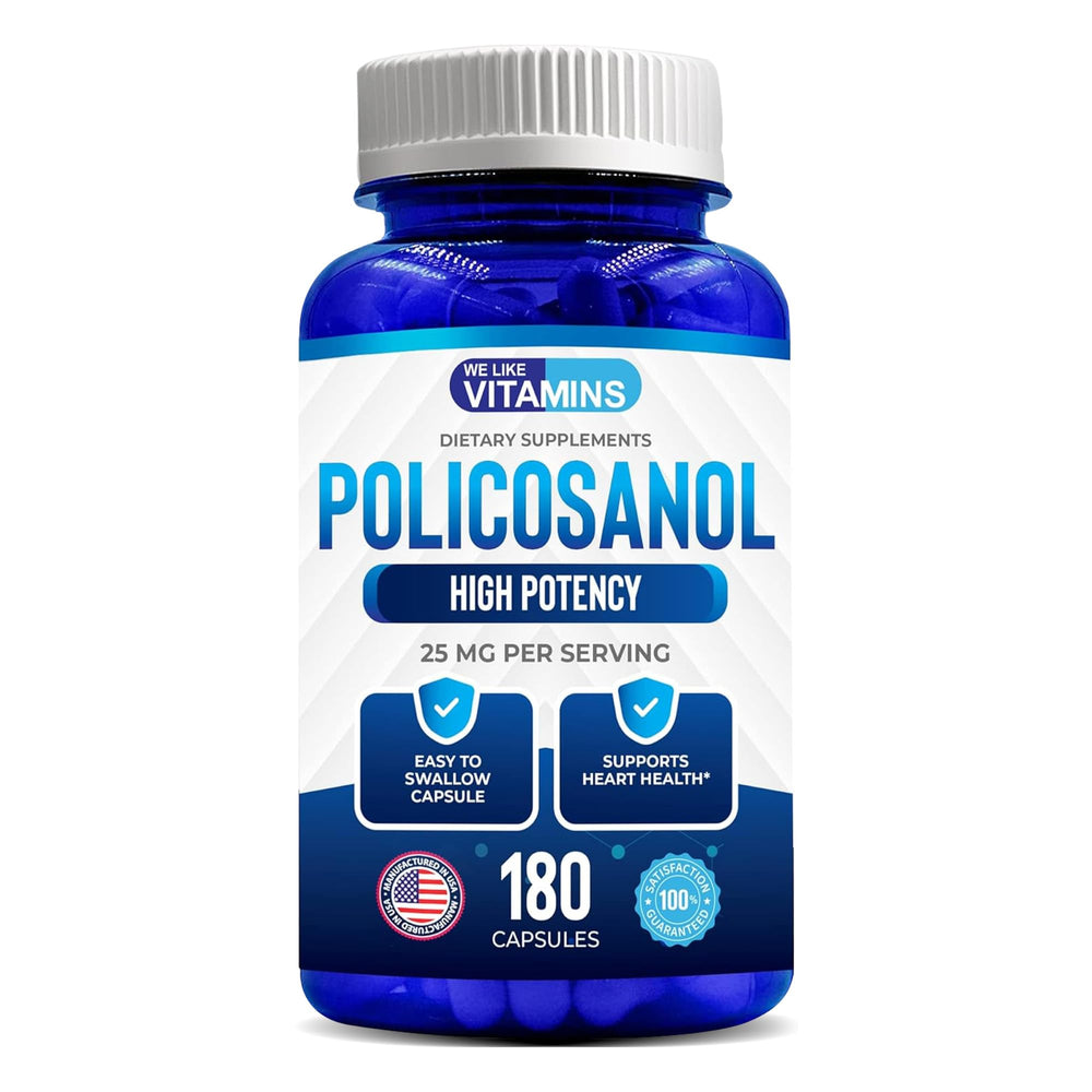 Policosanol 25mg 180 capsules bottle front