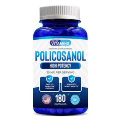 Policosanol 25mg 180 capsules bottle front