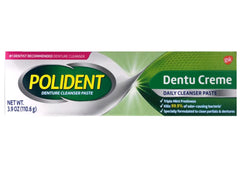 Polident Dentu-Creme 3.9 oz denture cleanser pack of 6 - tube and packaging