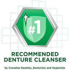 Denture care scene with clean dentures and foam