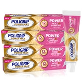 Four 2.2 oz tubes of Poligrip Power Max Hold Plus Comfort denture adhesive cream