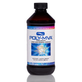 Bottle of Poly-MVA dietary supplement with label visible