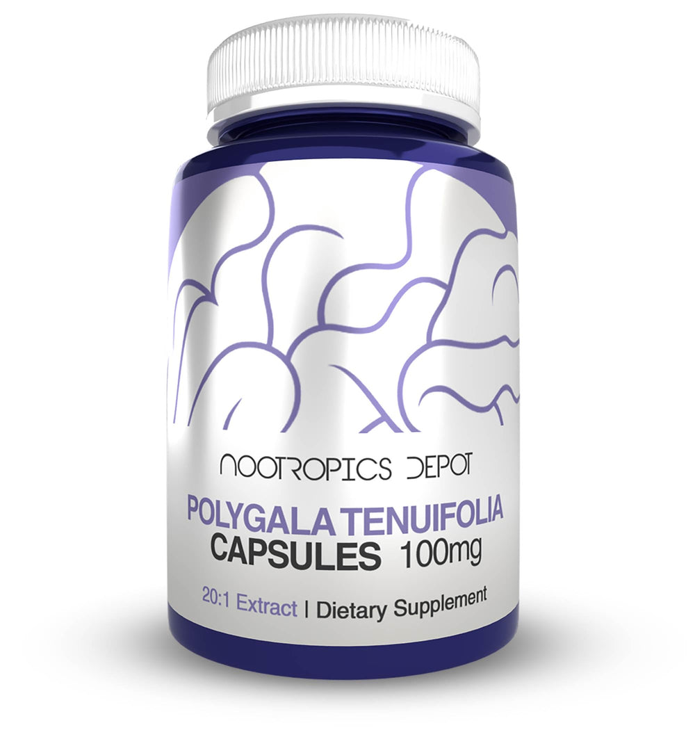 Polygala tenuifolia capsules bottle label showing 100 mg and 20:1 extract