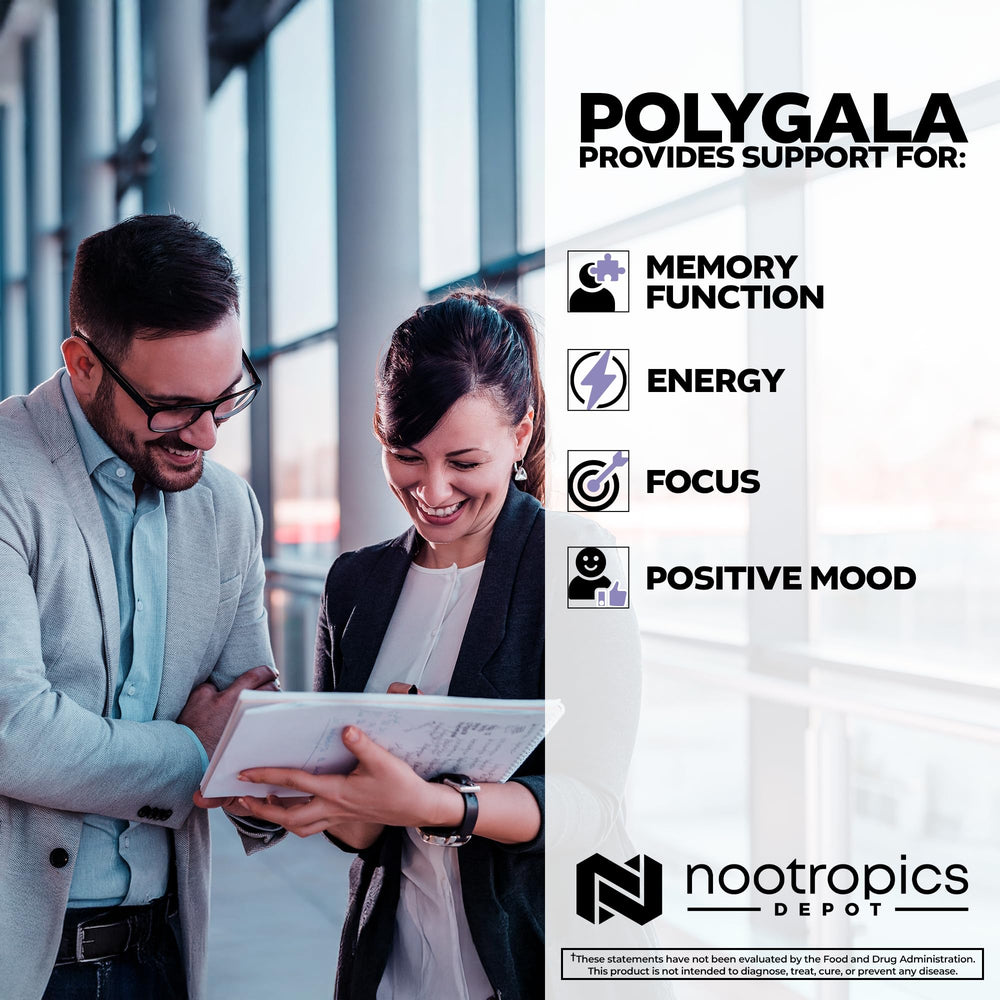 Close-up of packaging details for Polygala tenuifolia capsules (20:1 extract)