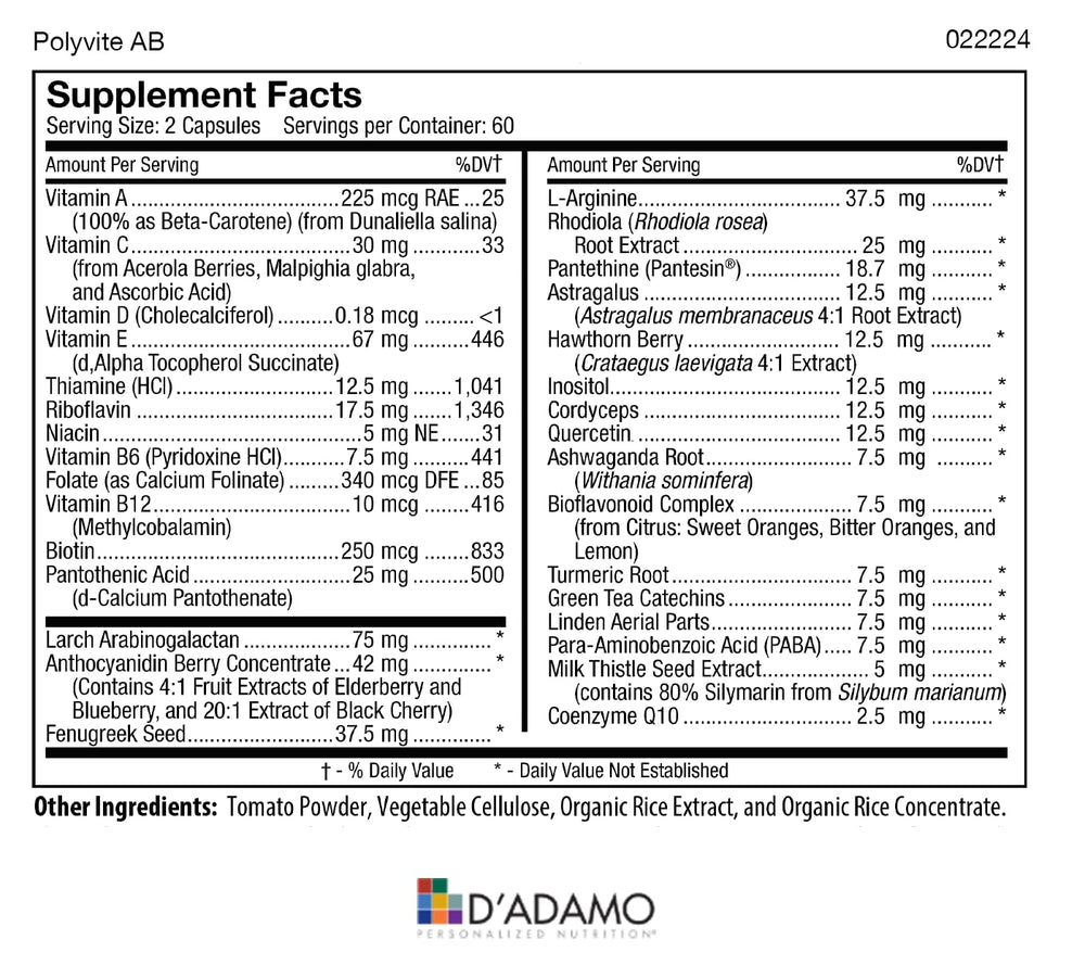 Polyvite AB personalized multivitamin for Blood Type AB