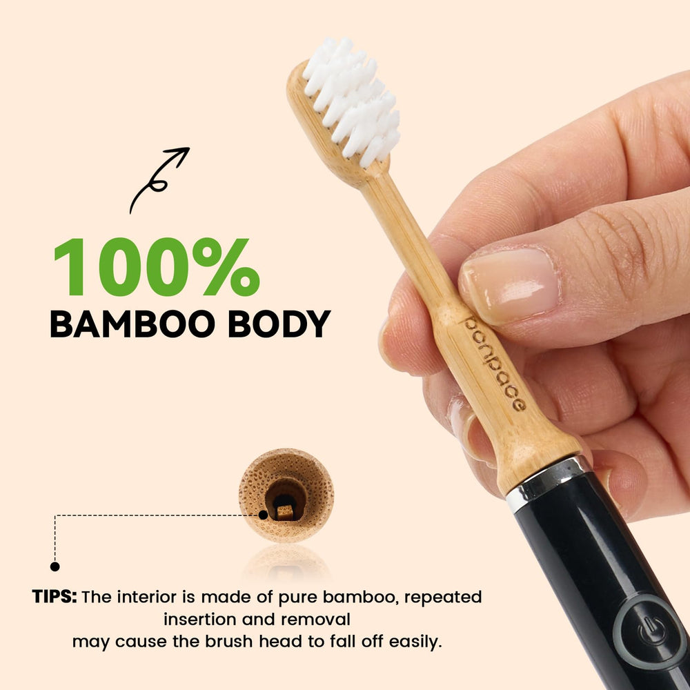 Soft, end-rounded bristles for gentle cleaning