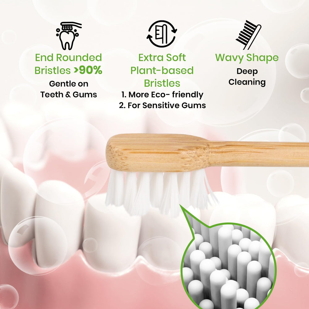 Extra soft end-rounded bristles for gentle cleaning