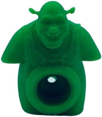 Angled view of Green Pooping Toothpaste Cap