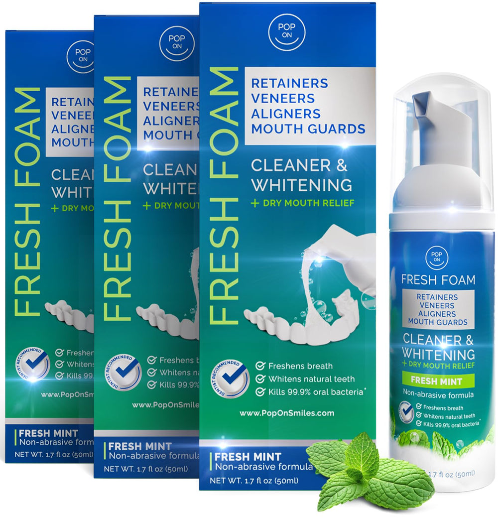Hero image of Pop On Fresh Foam cleaner bottle for aligners and retainers
