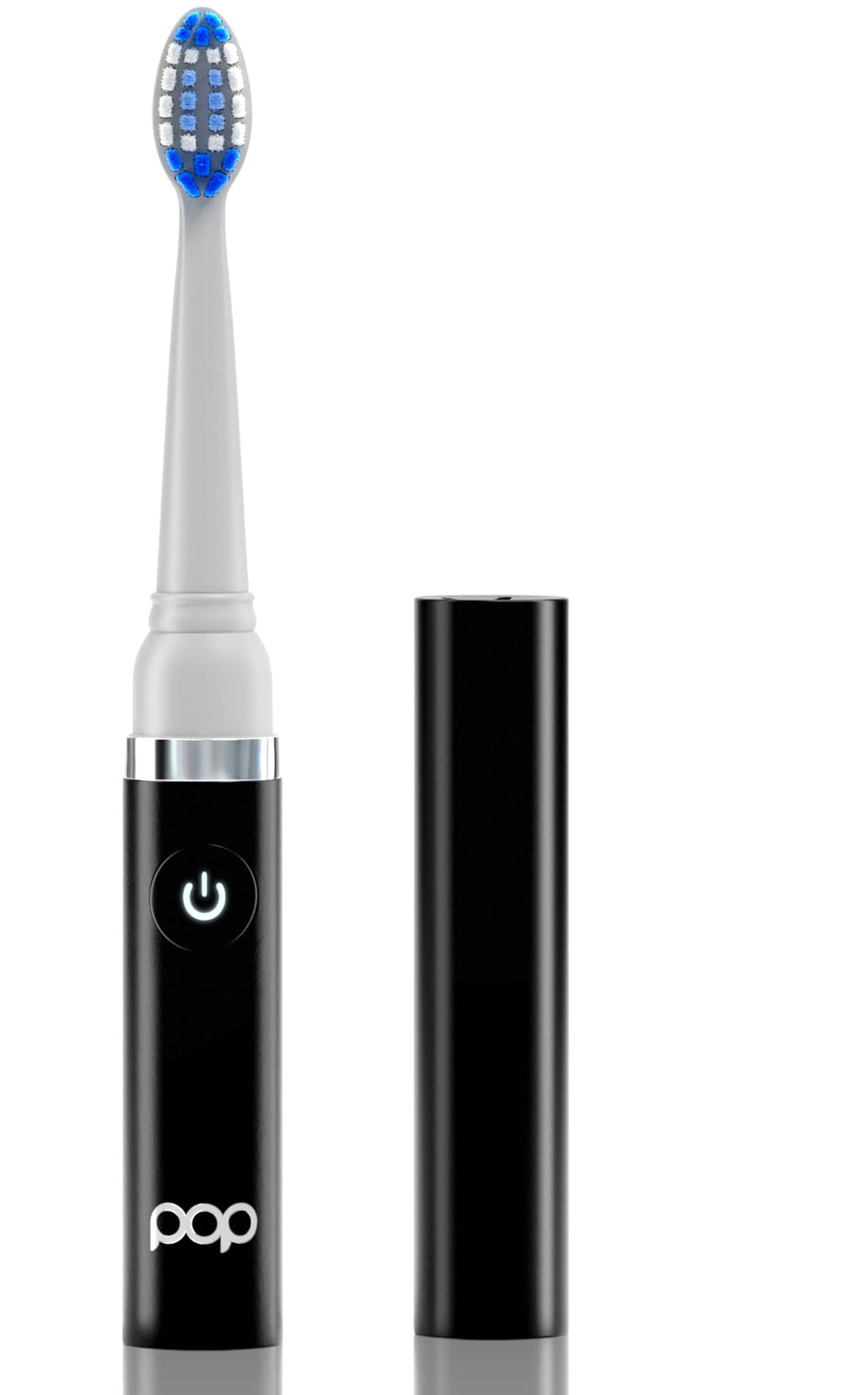 Slim travel toothbrush with snap-on cap
