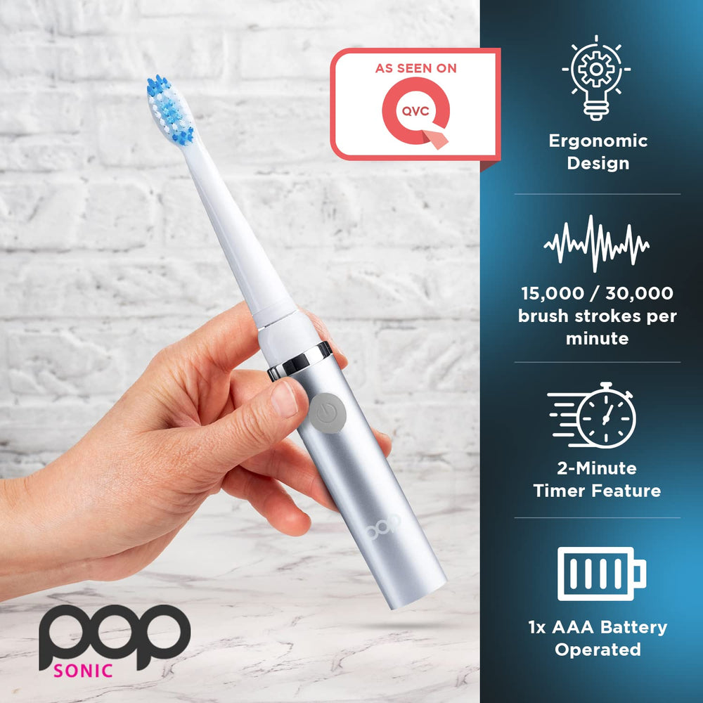 Pop Sonic Electric Toothbrush Metallic Silver – rear view