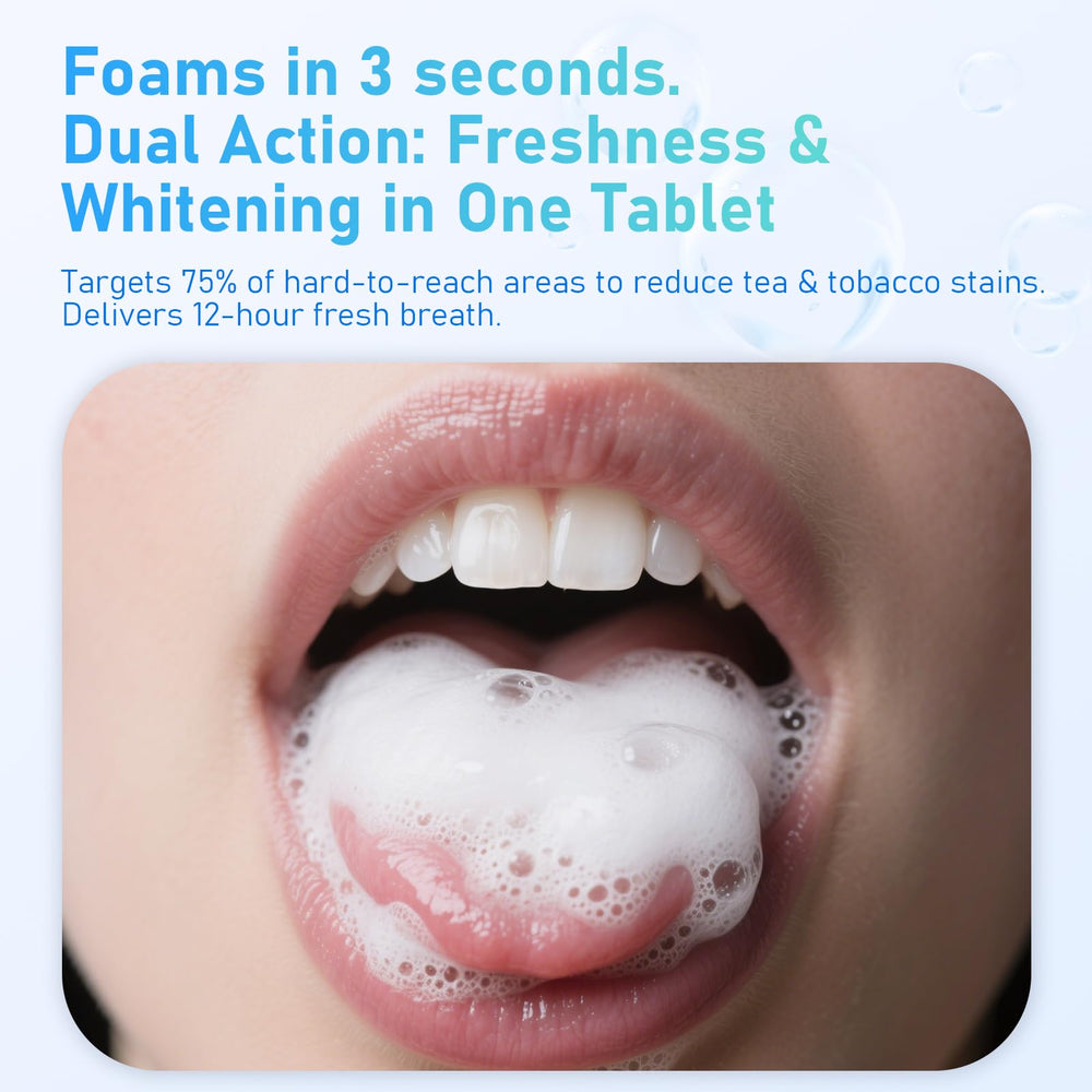 Effervescent mouthwash tablet dissolving in water