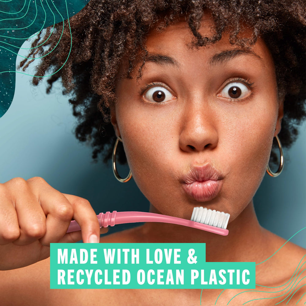 Recycled polypropylene components of POPI toothbrush