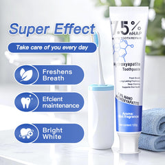 Close-up of toothpaste texture on a tube