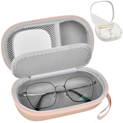 Gold portable 2 in 1 contact lens and glasses case