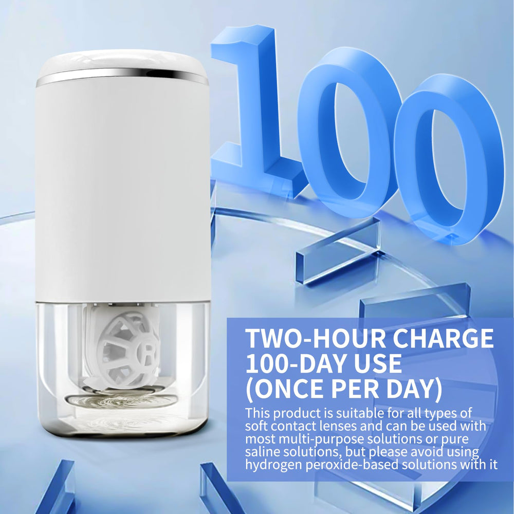 Ultrasonic cleaner on bathroom counter with ivory white finish