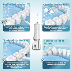 Rechargeable flosser with USB charging and compact form