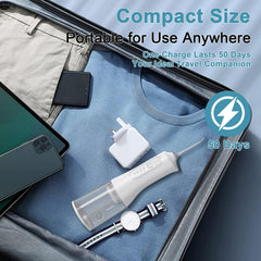 Travel-friendly flosser design with multiple nozzles and case