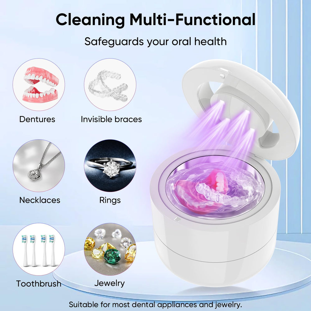 Portable, travel-friendly denture cleaner