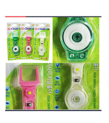 Open view of E-clean floss holder showing floss storage