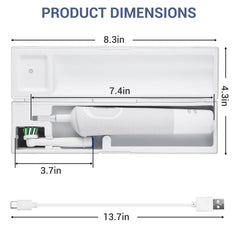 Back view of white portable electric toothbrush case
