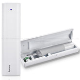 Front view of white portable electric toothbrush case
