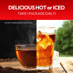 Portable energy tea pouches for on-the-go use