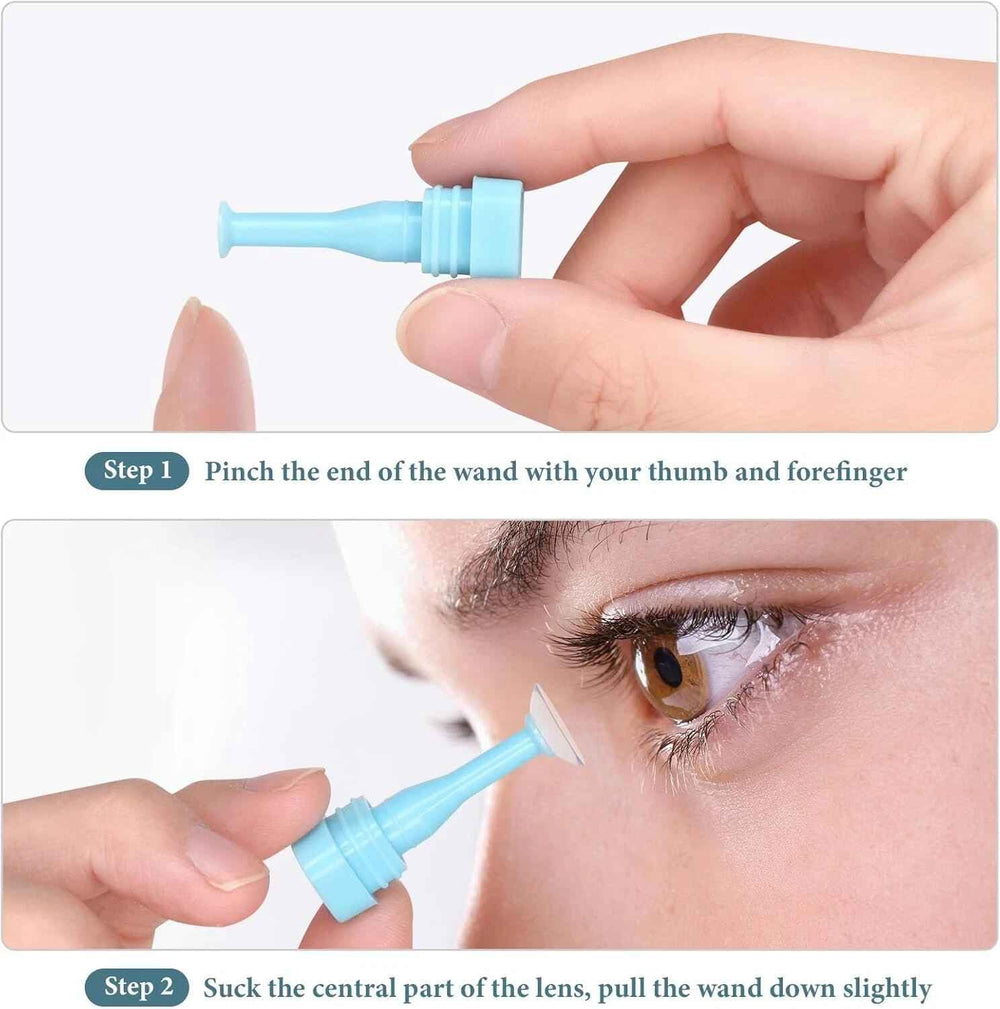 Portable eye contact lens remover plunger with compact design for RGP and scleral lenses