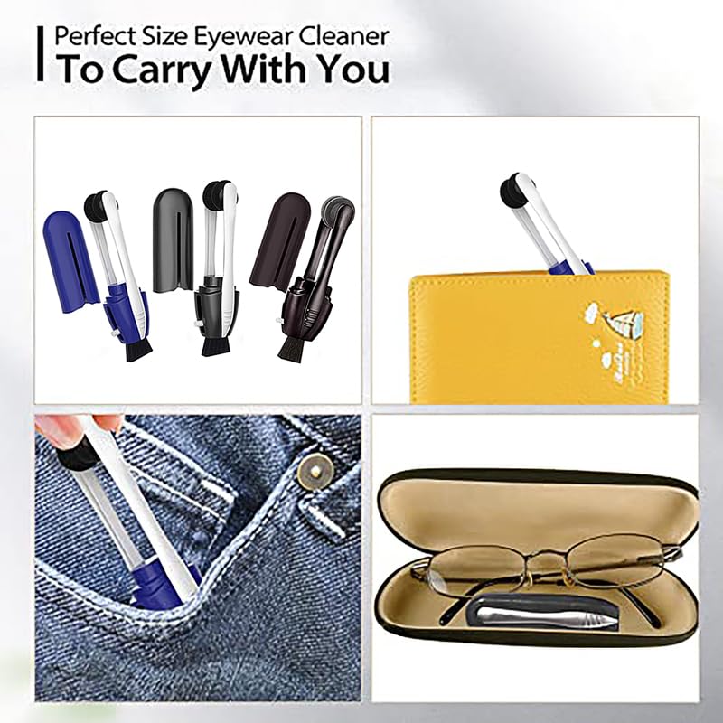 Mini sunglasses brush and carbon microfiber cleaner