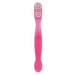 Portable plaque removal brush for dentures